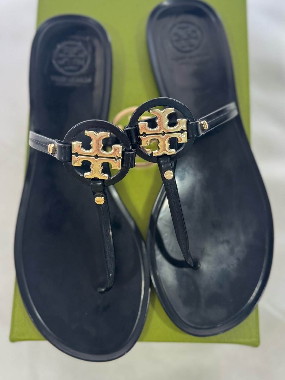 Tory Burch Miller Flat Thong Sandals In Perfect Black